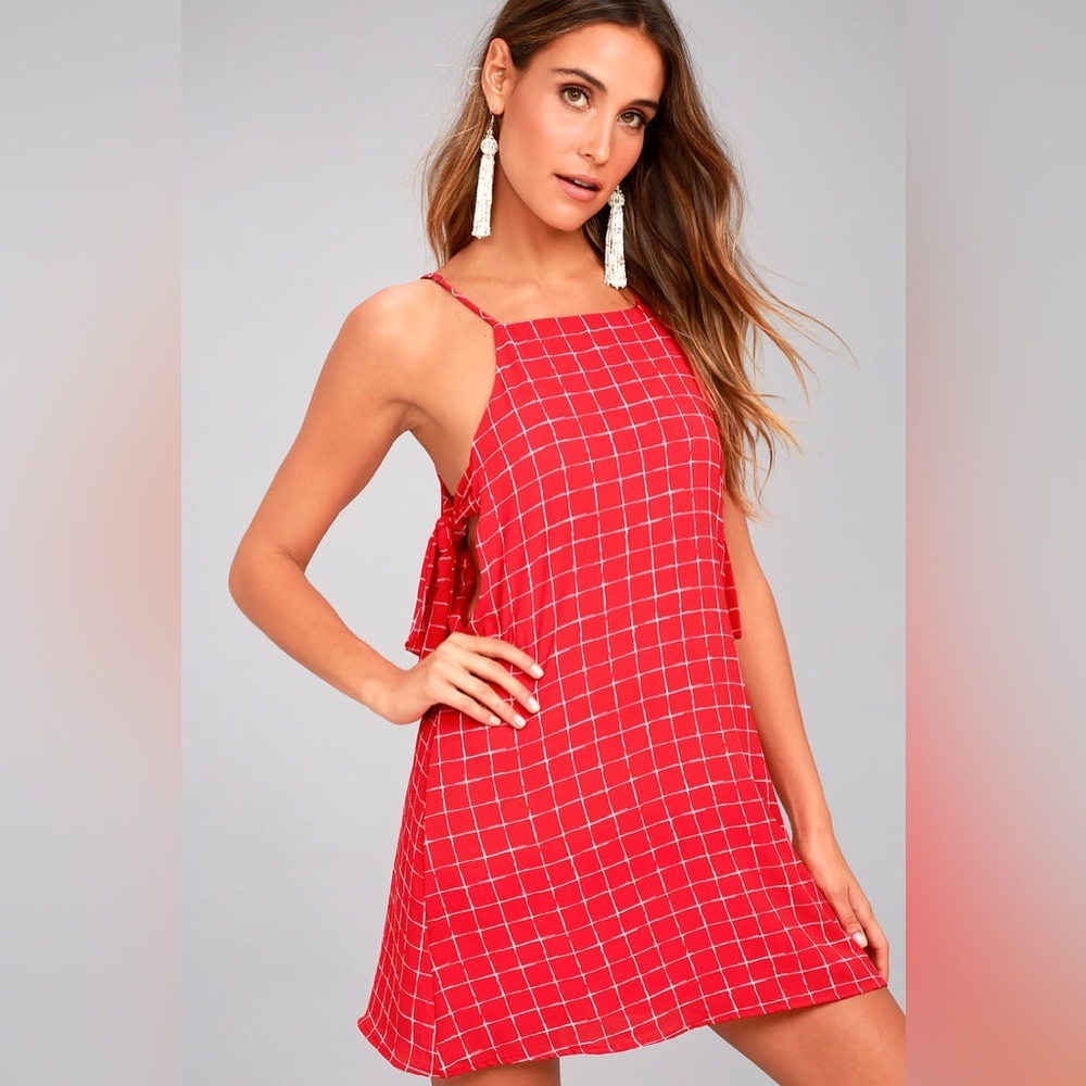 Lulu's Red Checkered Dress